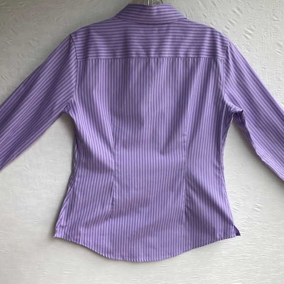 Hudson Room Women’s Stretch Cotton No Iron Button Up Shirt Blouse Purple… - Picture 3 of 12